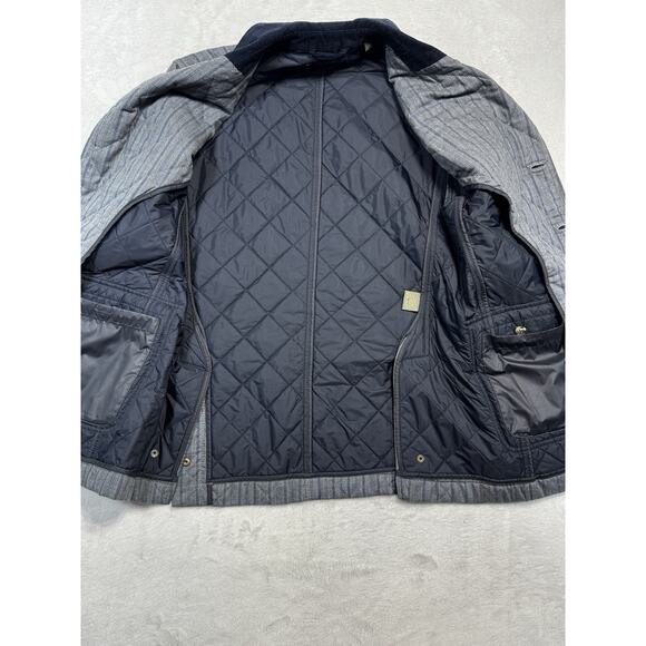 J.L. Powell Men’s Quilted Gray Lakenheath Field Jacket Suede/Corduroy Trim Sz M - Picture 8 of 8